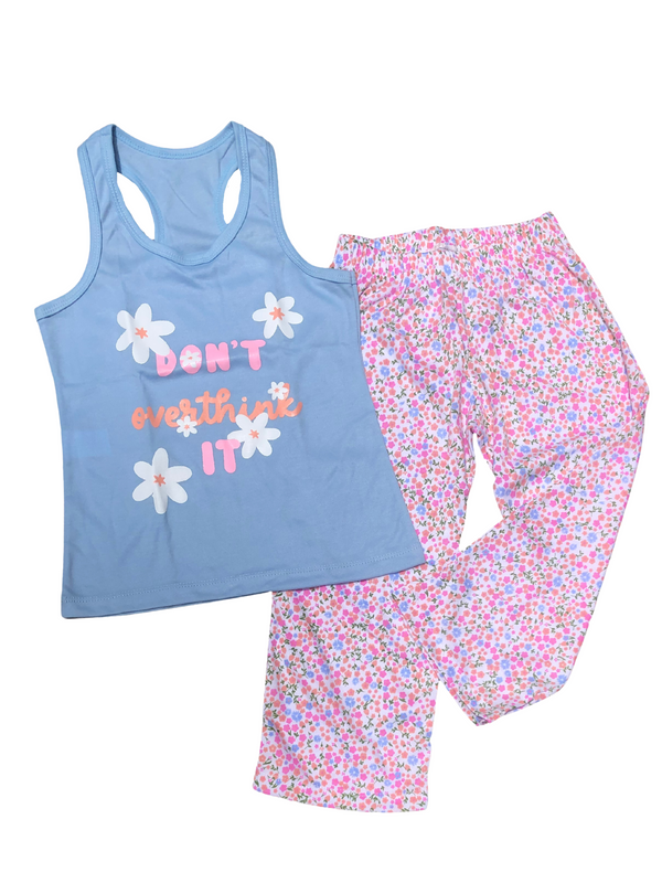 Pijama Pantalón Largo Niña Ref 953 Azulito Floral