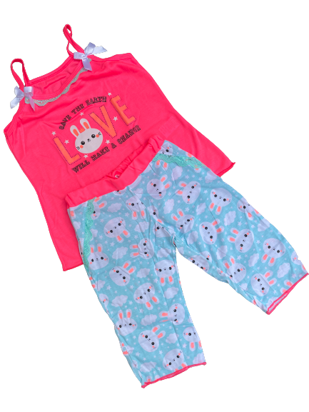 Pijama Capri Niña Ref 962 Coral